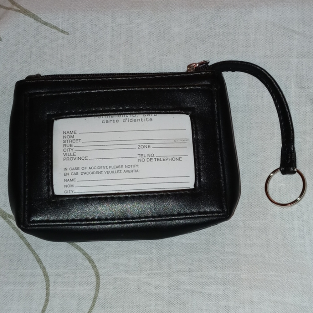 PVC black Card holder key ring